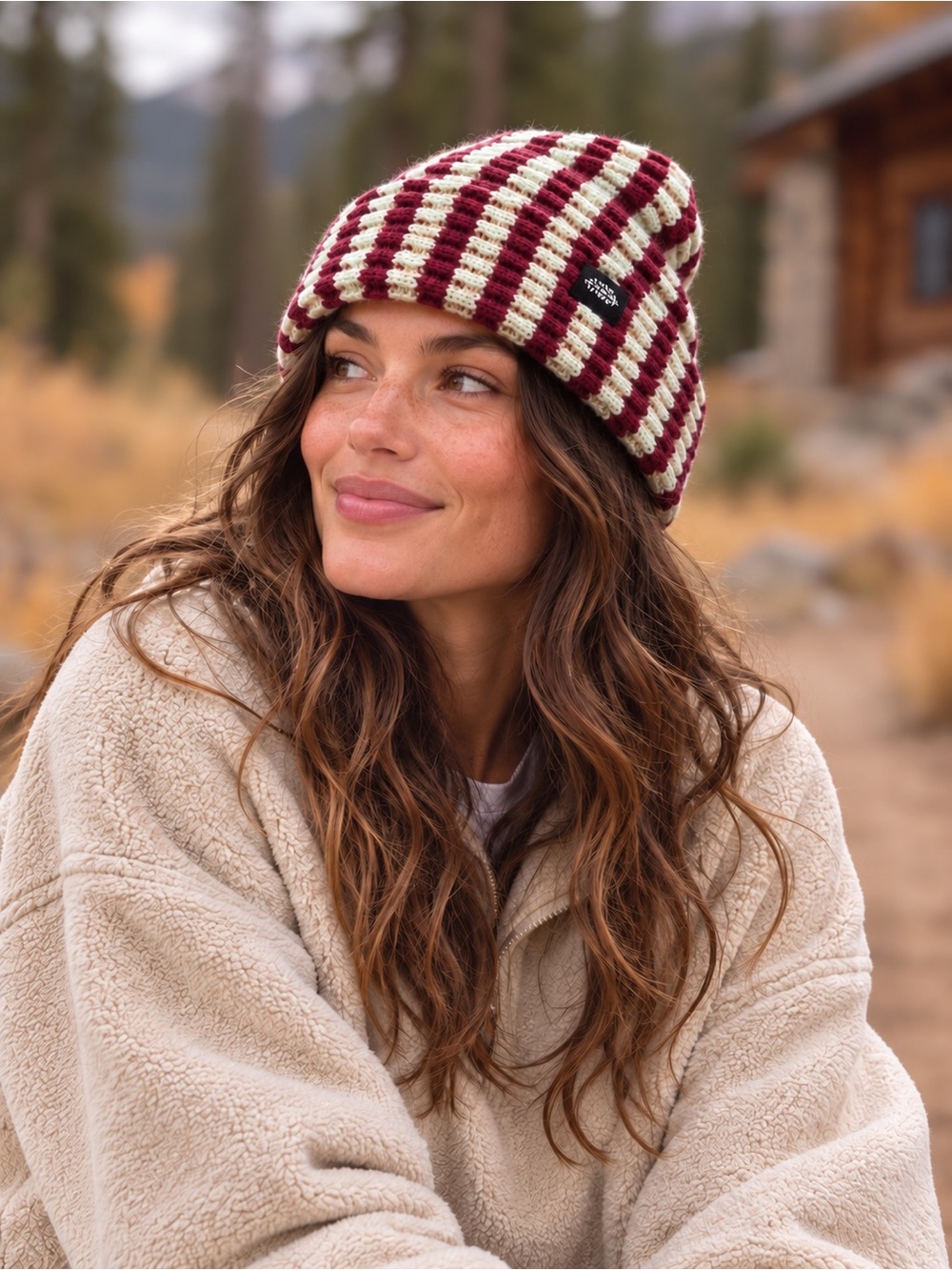 NWT FP Movement Stripe It Up Cool Down Beanie Mint Chocolate